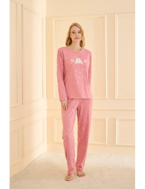 19104 Kadın Uzun Kol Pijama Takımı