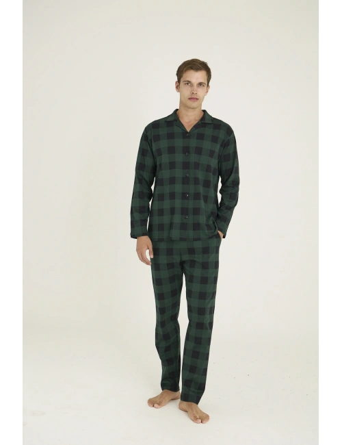 9209 Erkek Apaj Yaka Pijama Takım