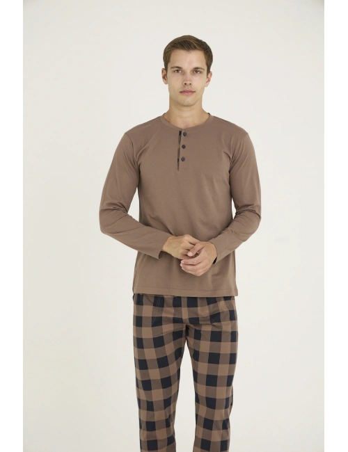 9221 Erkek Midi Yaka Pijama Takım