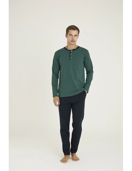 9245 Erkek Midi Yaka Pijama Takım