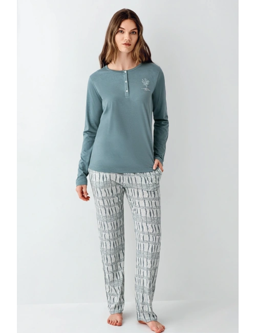 Arnetta 3406-x Kadın Battal Uzun Kol Pijama Takım