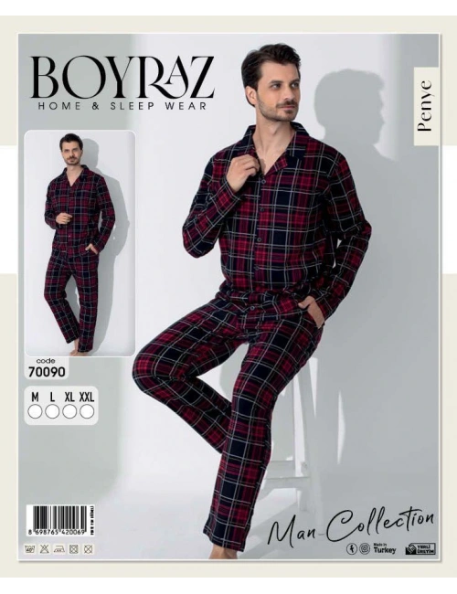 Boyraz 70090 Erkek Uzun Kol Penye Pijama Takımı