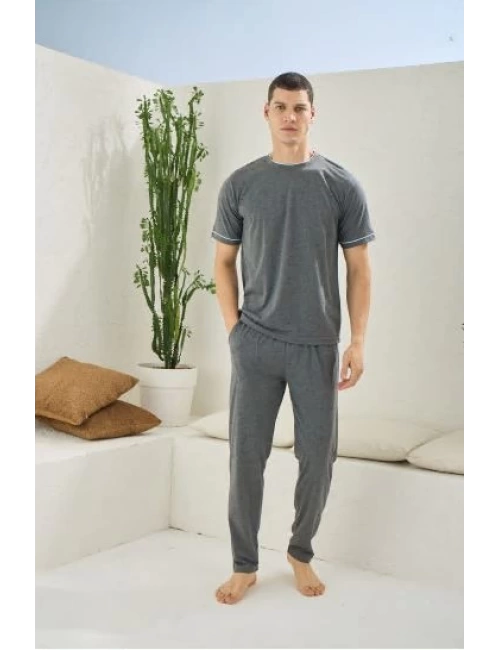 Erkek 2092 Erkek  O Yaka Pijama Takım