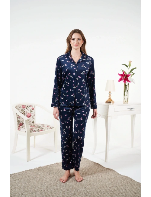 Estiva 25367 Gömlek Yaka Kadife Pijama Takımı