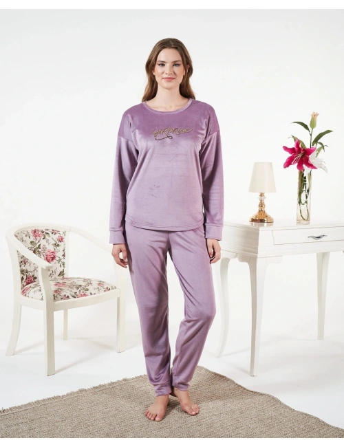 Estiva 25381 Uzun Kol Kadife Pijama Takımı