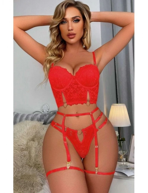 For Dreams 8406 Seksi Siyah Büstiyerli Takım