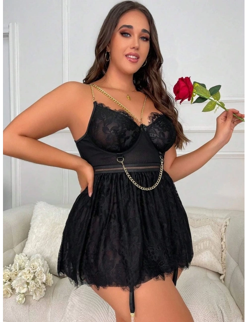 For Dreams 8487 Bayan Battal Fantazi Elbise Gecelik