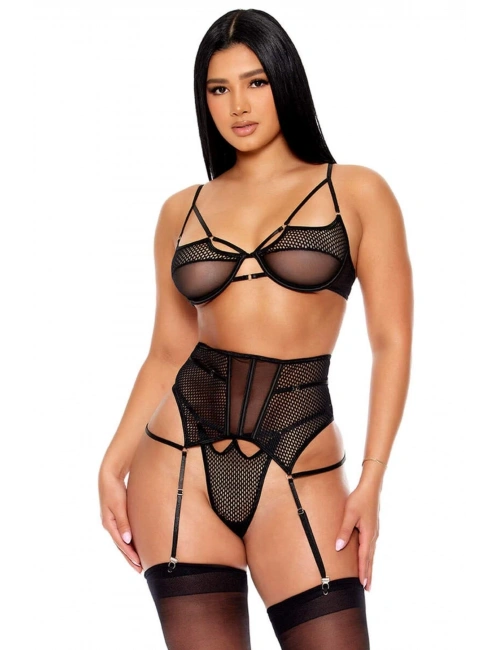 For Dreams 8610 File Tül Kadın Jartiyer Takım