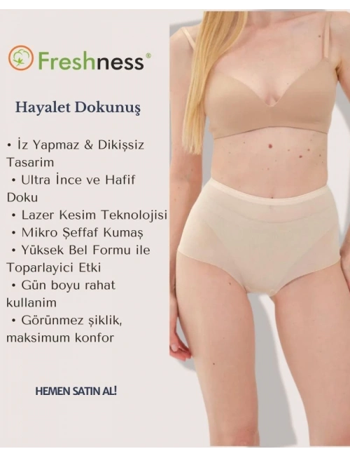 Freshness 0025 Lazer Kesim Tül Yüksek Bel Bato Korse