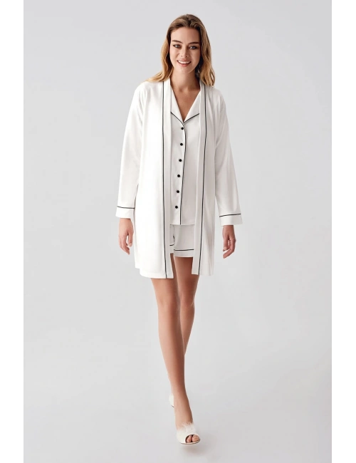 Freshness 324 Kadın 4lü Sabahlıklı Şorlu Pijama Takımı