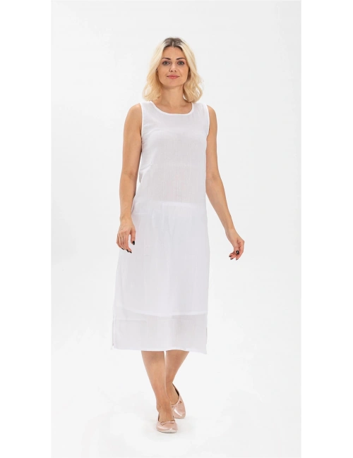 İmer 3164 Kalın Askı Uzun Viskon Elbise Kombinezon