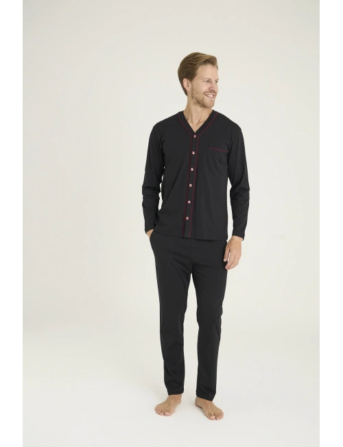 Kocabey 9267 Erkek V.yaka Boydan Düğmeli Pijama Takım