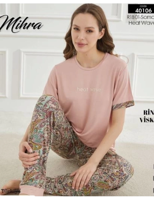 Mihra 40106 Kadın Kısa Kol Pijama Takımı