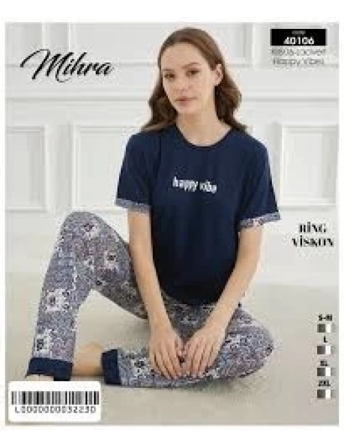 Mihra 40106 Kadın Kısa Kol Pijama Takımı