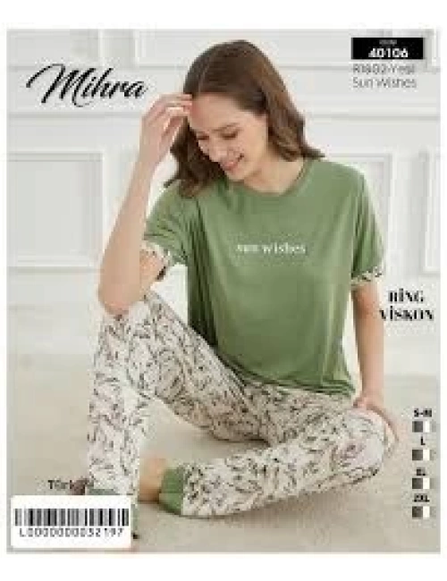 Mihra 40106 Kadın Kısa Kol Pijama Takımı