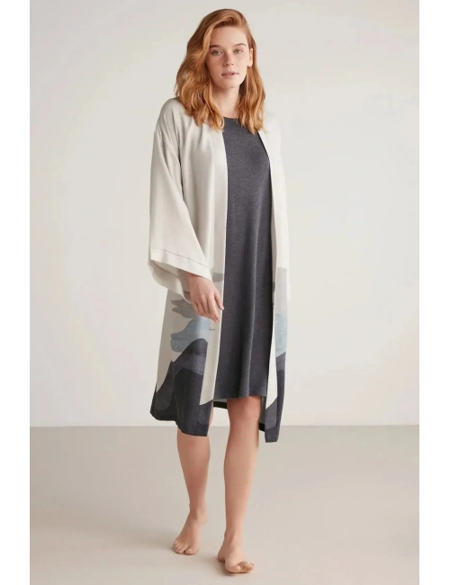 Nautıca W605 Kadın Kısa Gecelik Ve Sabahlık Takımı