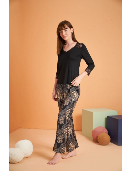 Pjs 28040 Kadın V Yaka Pijama Takım