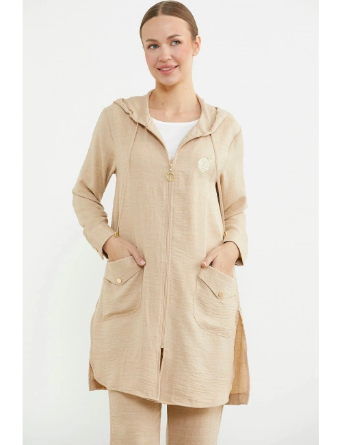 Sementa 76473 Büyük Beden Keten Görünümlü Üçlü Takım