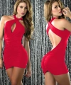 B101044 Sırt Dekolteli Mini Elbise