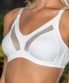 Büyük Beden Uyumlu Ekru Tül Detaylı Günlük Sütyen, B,c Cup Balensiz Konforlu Sütyen