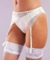 Golshan Gala Lace Garter Belt, Kadın Dantelli Ekru Jartiyer