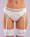Golshan Gala Lace Garter Belt, Kadın Dantelli Ekru Jartiyer