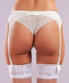 Golshan Gala Lace Garter Belt, Kadın Dantelli Ekru Jartiyer