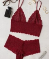 Kadın Bordo Dantel Bralet Şort Takımı – Asil Ve Sofistike İç Giyim