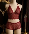 Kadın Bordo Dantel Bralet Şort Takımı – Asil Ve Sofistike İç Giyim
