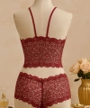 Kadın Bordo Dantel Bralet Şort Takımı – Asil Ve Sofistike İç Giyim
