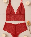 Kadın Kırmızı Dantel Bralet Şort Takımı – Tutkulu Ve Çekici İç Giyim