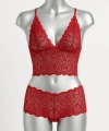 Kadın Kırmızı Dantel Bralet Şort Takımı – Tutkulu Ve Çekici İç Giyim