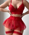 Kadın Kırmızı Kısa Tül Fantezi Kostüm 2199