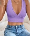 Kadın Siyah Çapraz Sırt Detaylı Şık Crop Top Büstiyer