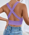 Kadın Siyah Çapraz Sırt Detaylı Şık Crop Top Büstiyer