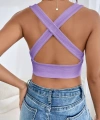 Kadın Siyah Çapraz Sırt Detaylı Şık Crop Top Büstiyer