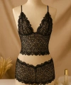 Kadın Siyah Dantel Bralet Şort Takımı – Şık, Zarif Ve Feminen İç Giyim