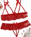 Özel Bölgesi Açık Büyük Beden Fantazi Sütyen Külot Takımı