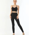 Siyah Mı Emay 3921 Soft Seamless Ripli Tayt Yoga Takımı