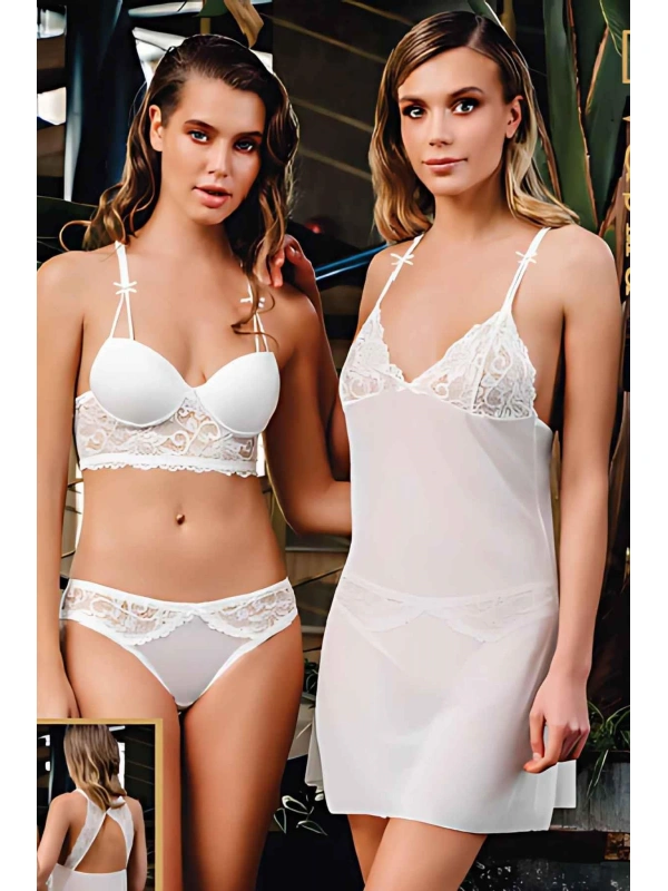 1312 Büşra Sütyen Külot Kombinezon Takım Kadın