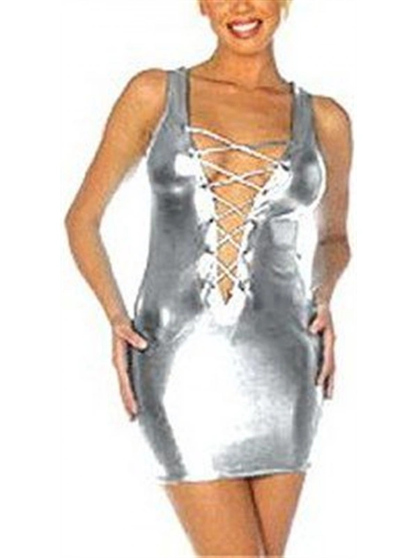 B060776 Dekolte Parlak Elbise