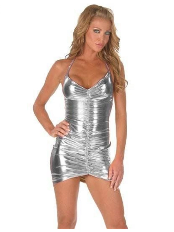 B060830 Önü Büzgülü Mini Elbise