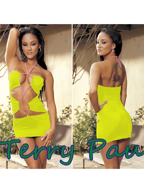 B100753 Cris Cross Mini Elbise