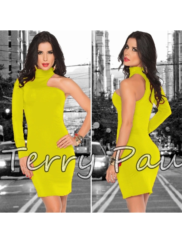 B101061 Asimetrik Mini Elbise