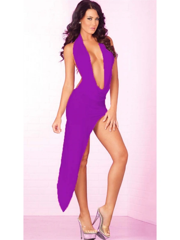 B101132 Arkası Uzun Dökümlü Elbise