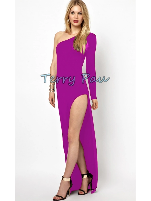 B101164 Yırbrfaçlı Uzun Elbise