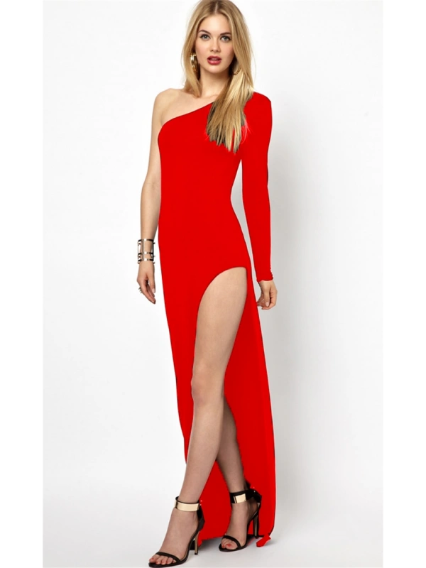 B101164 Yırbrfaçlı Uzun Elbise