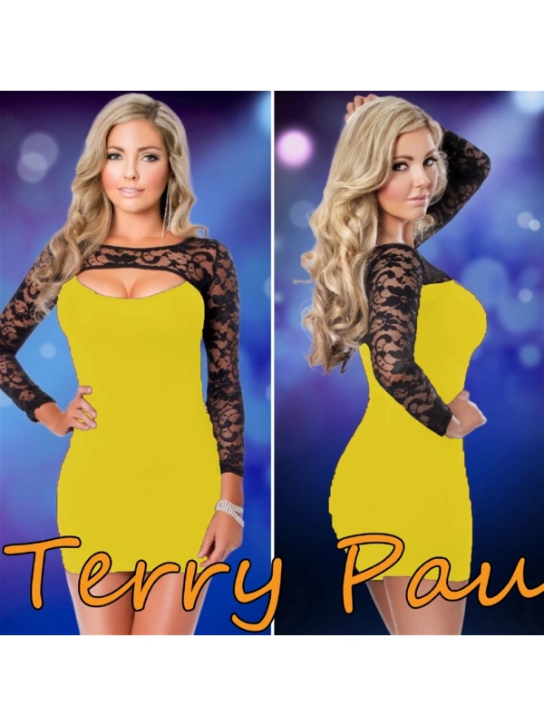 B101169 Dantel Detaylı Elbise