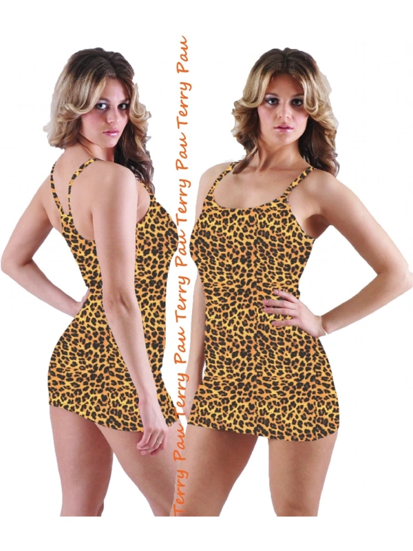 B101204 Leopar Tank Top Elbise