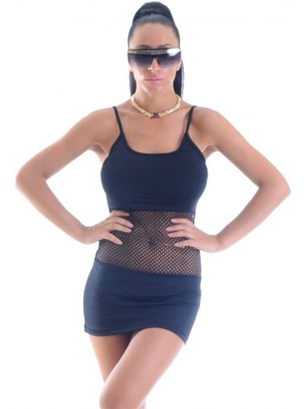 B1961318 Önü File Mini Elbise